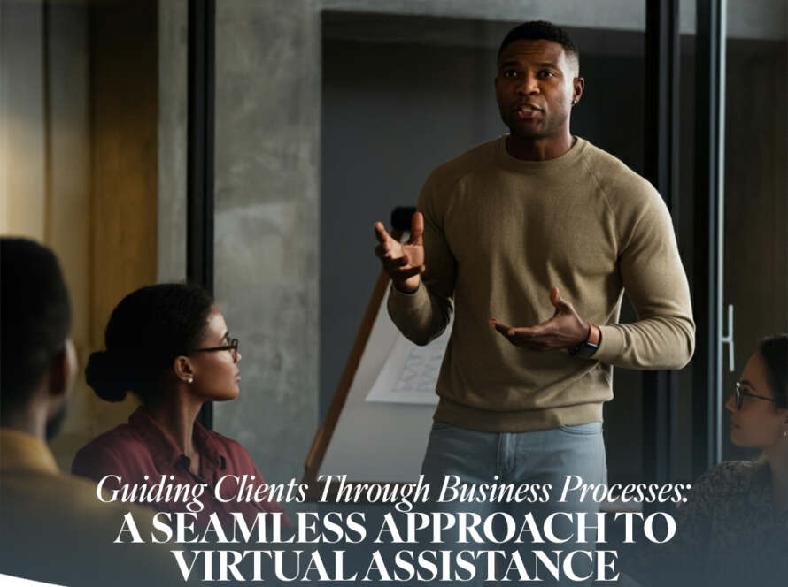 A virtual assistant guiding clients through business processes